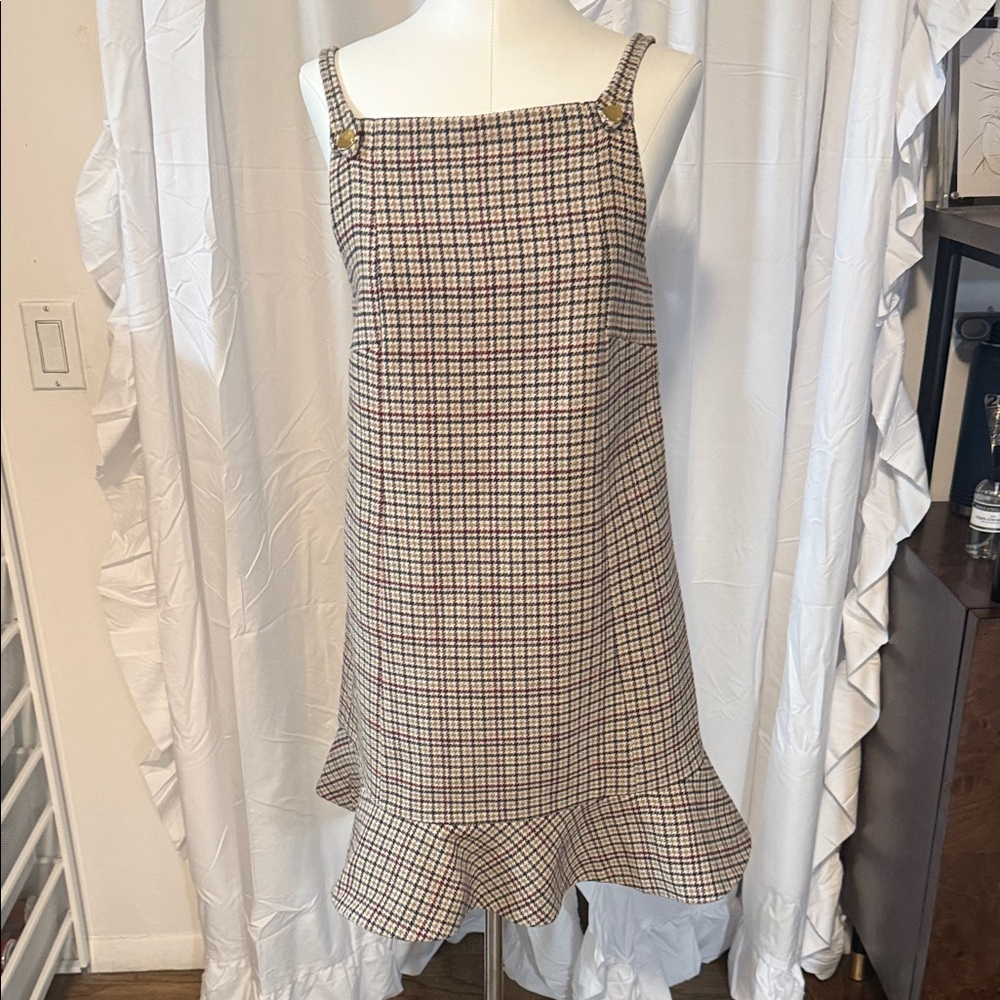 GANNI check wool blend minidress Euro 36/US6